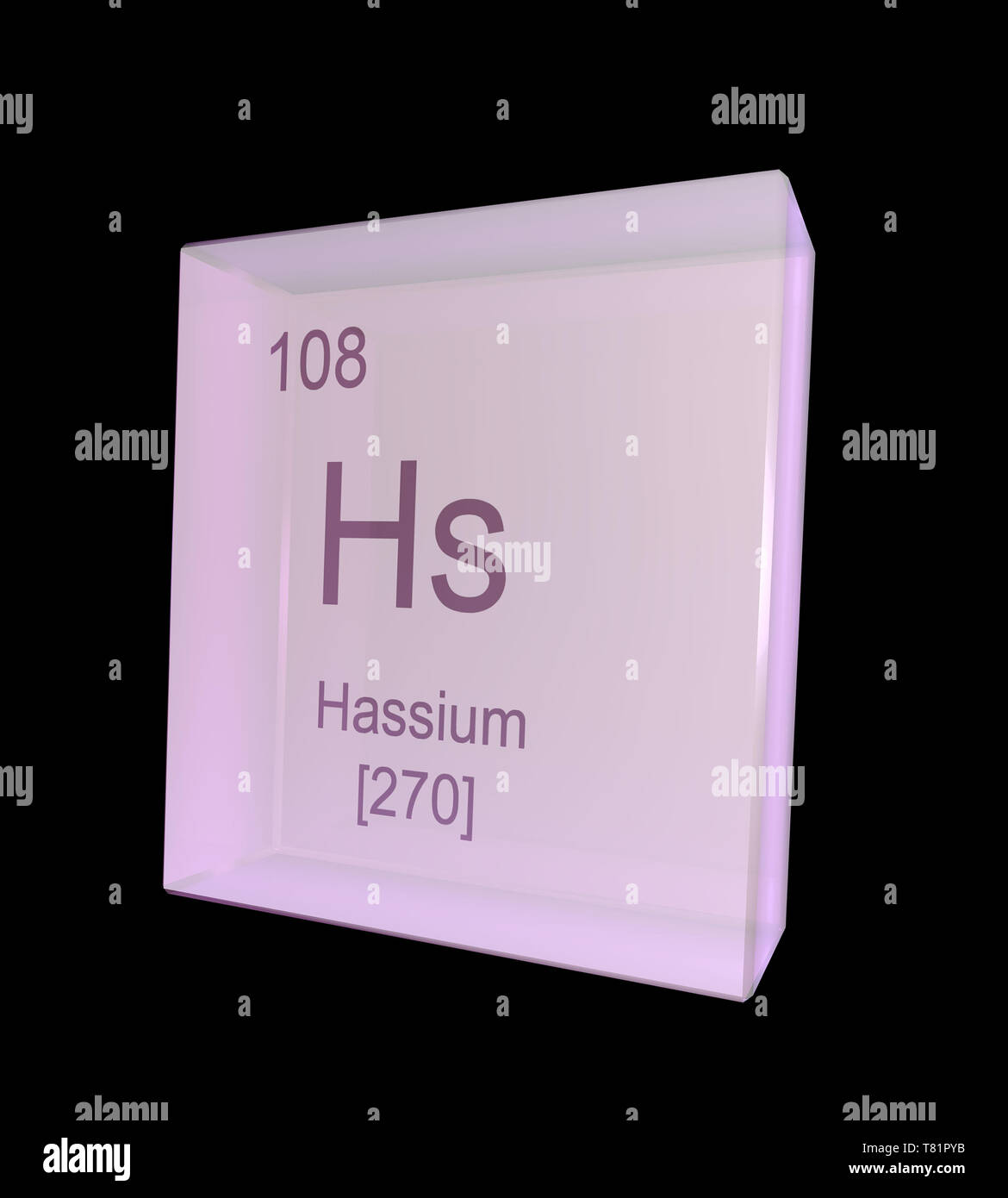 Hassium, Chemical Element Symbol, Illustration Stock Photo