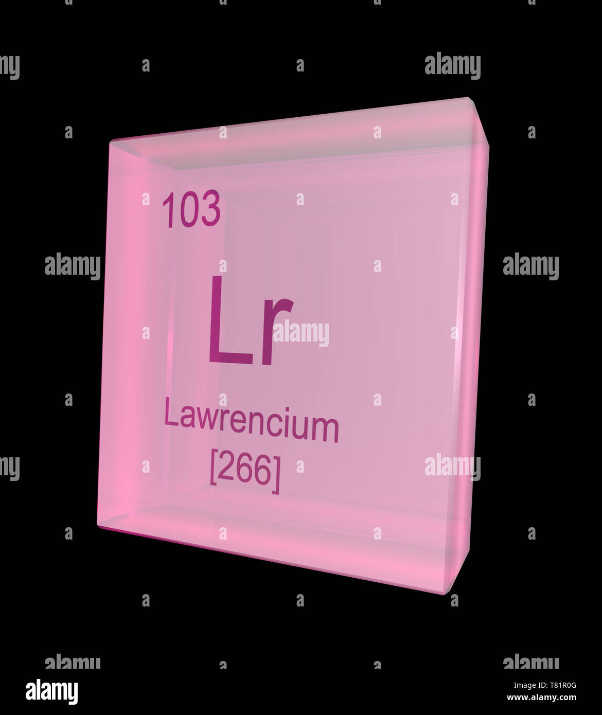 Lawrencium, Chemical Element Symbol, Illustration Stock Photo
