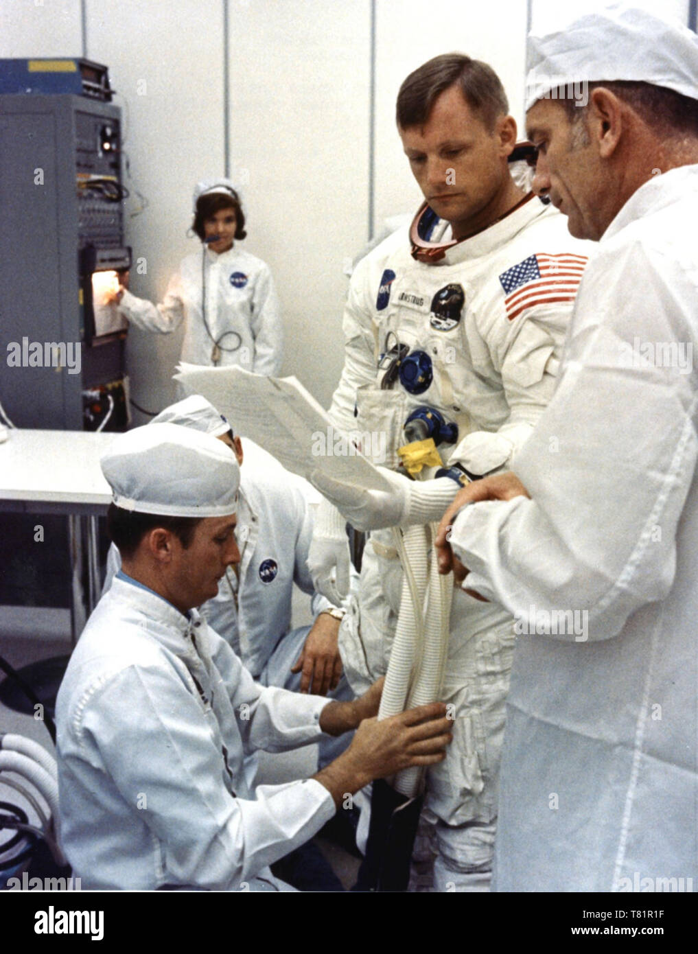 Apollo 11, Neil Armstrong Studies Flight Plans, 1969 Stock Photo