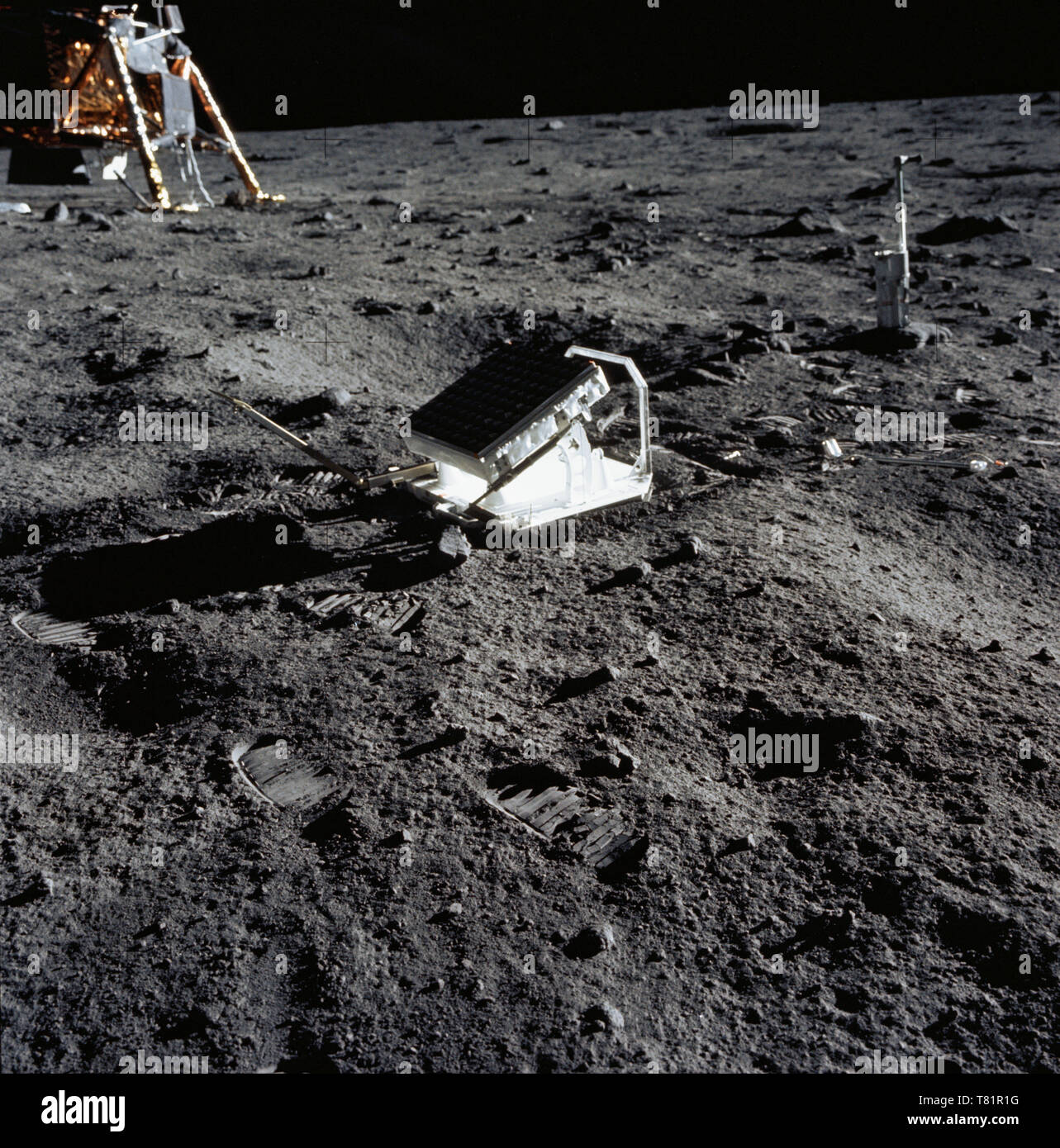 Apollo 11, Deployed Laser Ranging Retroreflector, 1969 Stock Photo