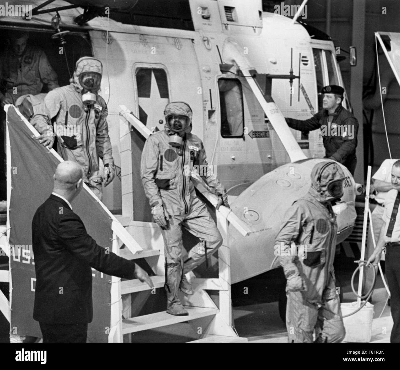 Apollo 11 Recovery, Prime Crew Head for MQF, 1969 Stock Photo