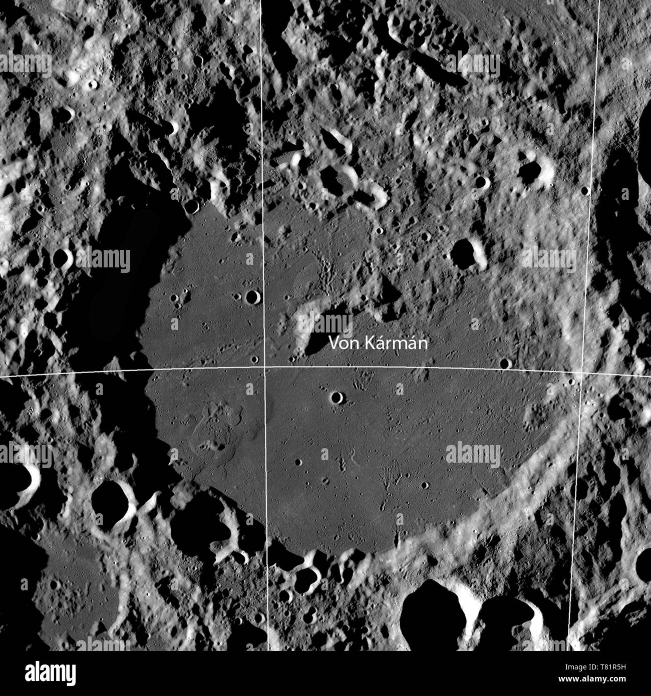 Von Karman Crater, The Moon Stock Photo