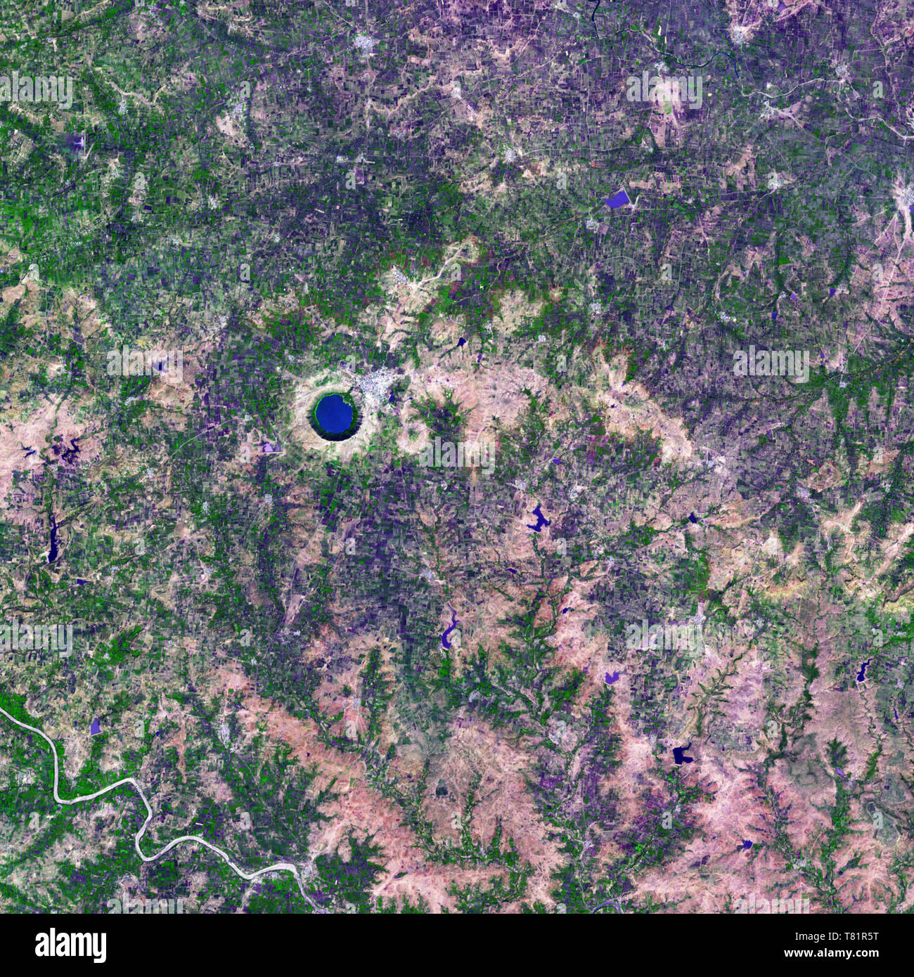 Lonar Crater, ASTER Image Stock Photo