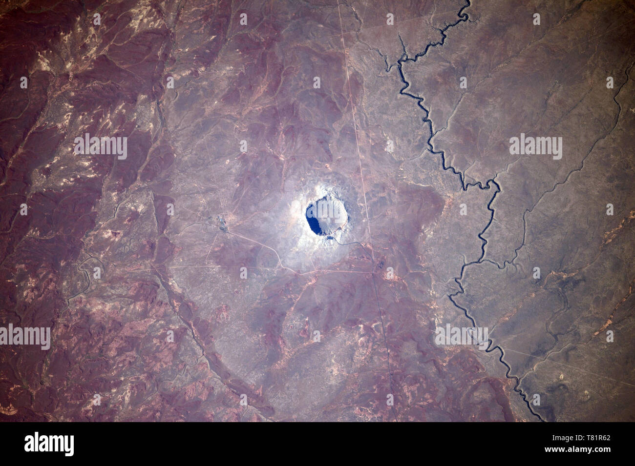 Barringer Crater, ISS Image Stock Photo
