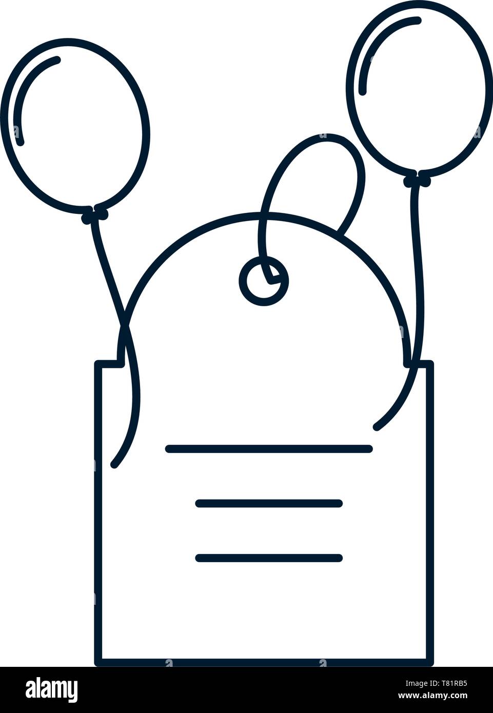 balloons helium with tag commercial isolated icon vector illustration ...