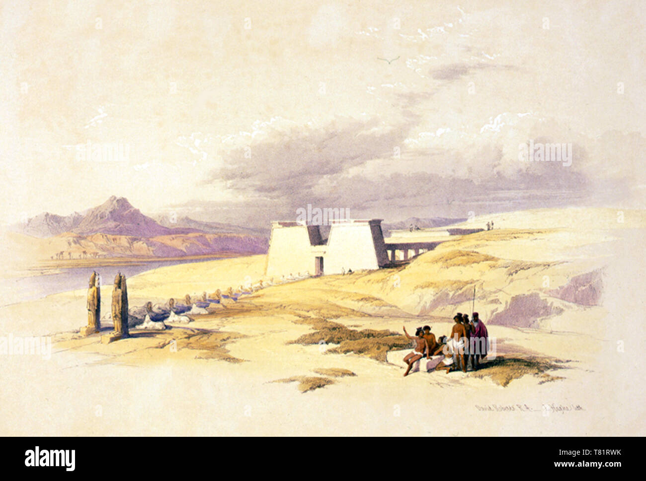 Africa, Nubia, Wadi es-Sebua, 1840s Stock Photo