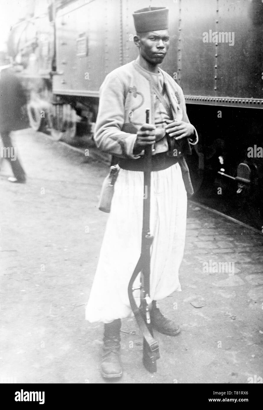 WWI, Algerian Tirailleur, 1914 Stock Photo