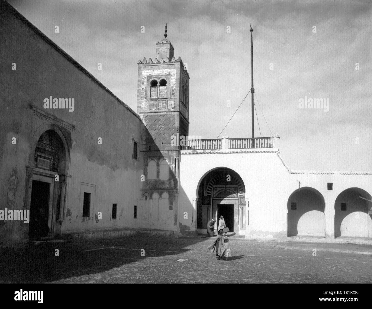 Abbasid Architecture, Grand Mosque of Kairouan, 19th Century Stock Photo