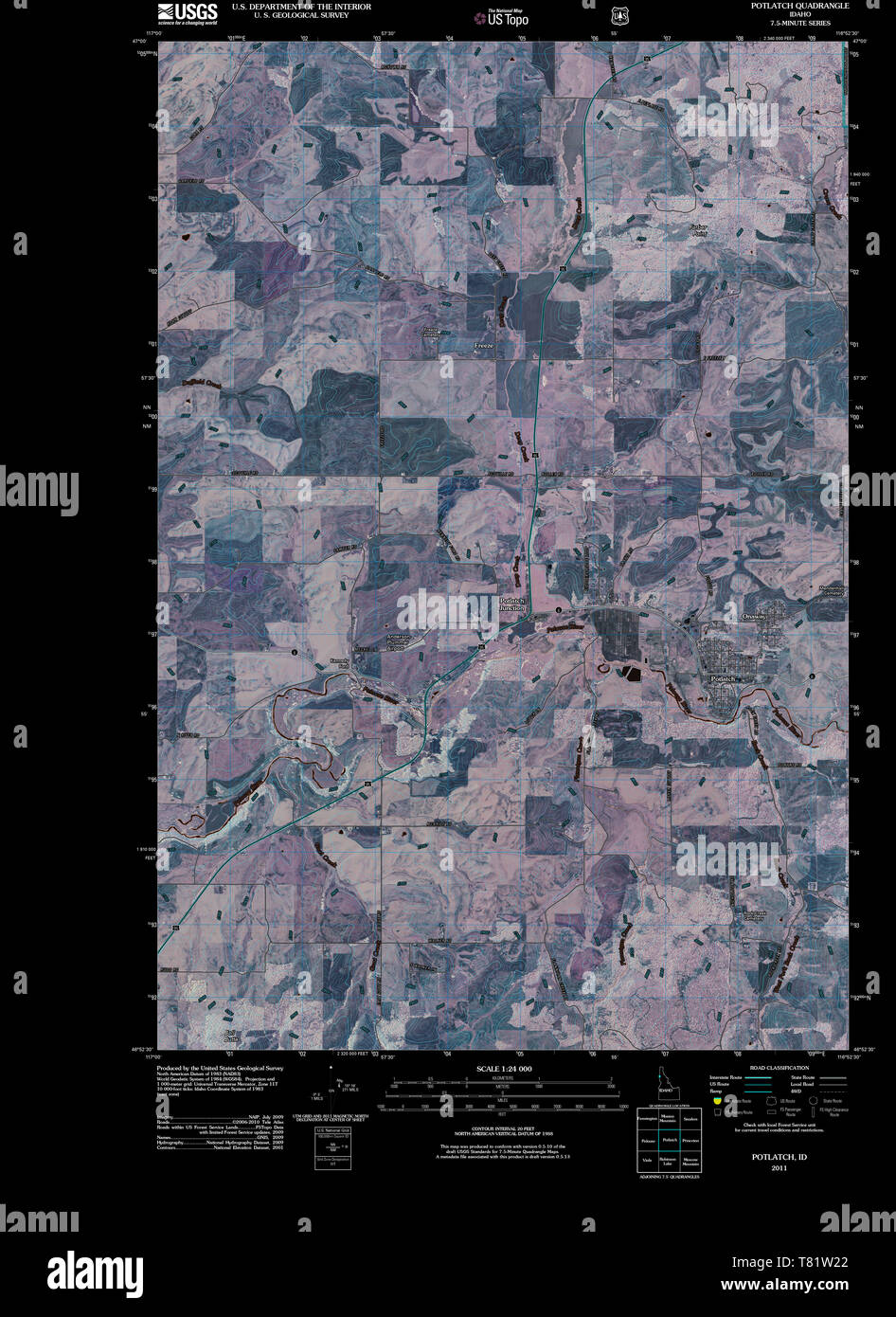 Potlatch idaho map hires stock photography and images Alamy