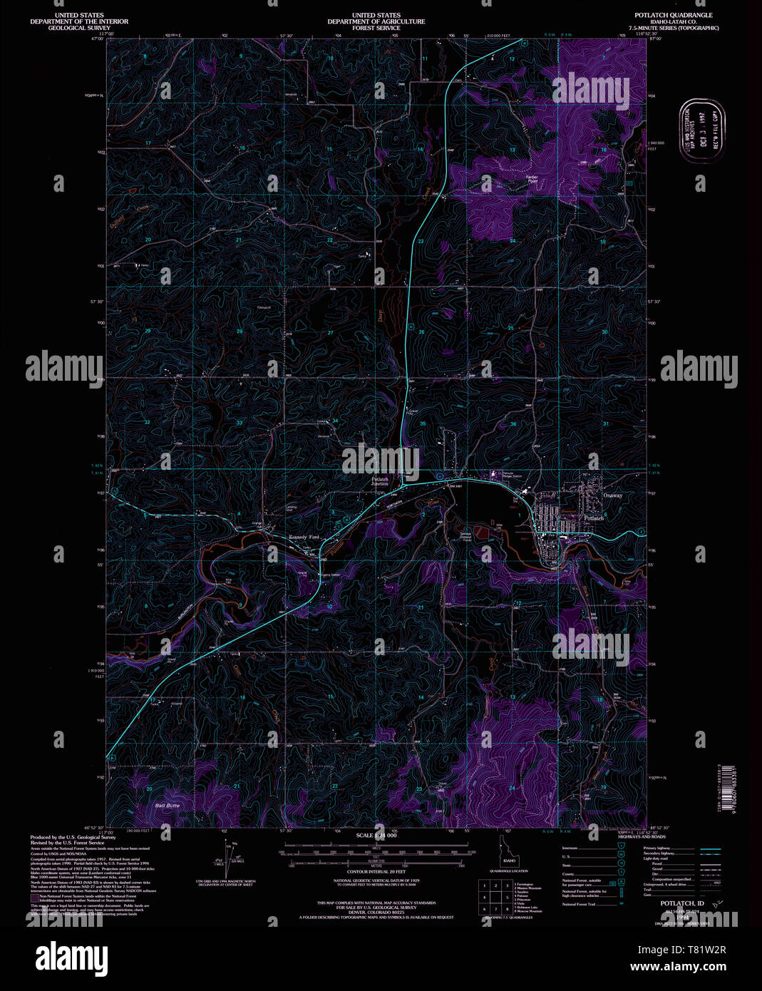 Map of potlatch hires stock photography and images Alamy