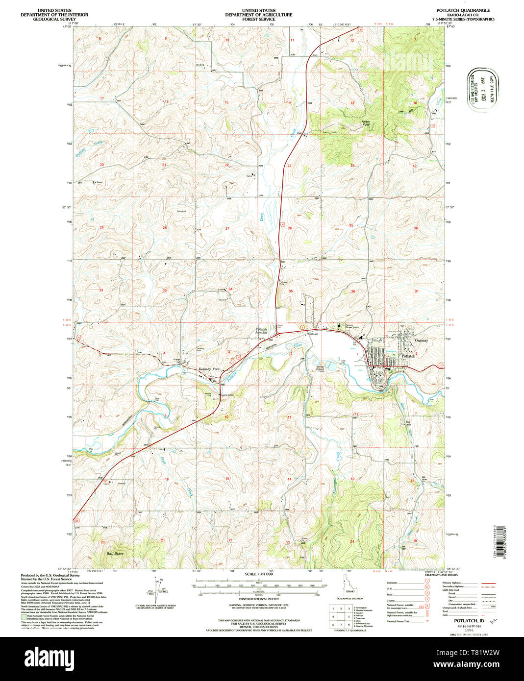 Map of potlatch hires stock photography and images Alamy