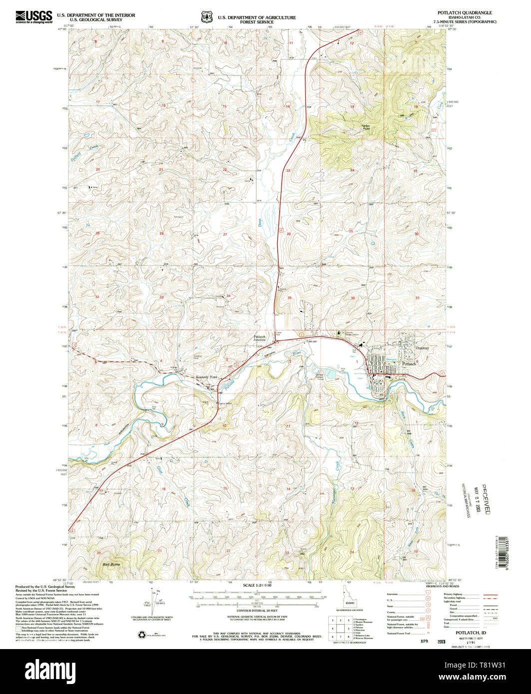 Map of potlatch hires stock photography and images Alamy