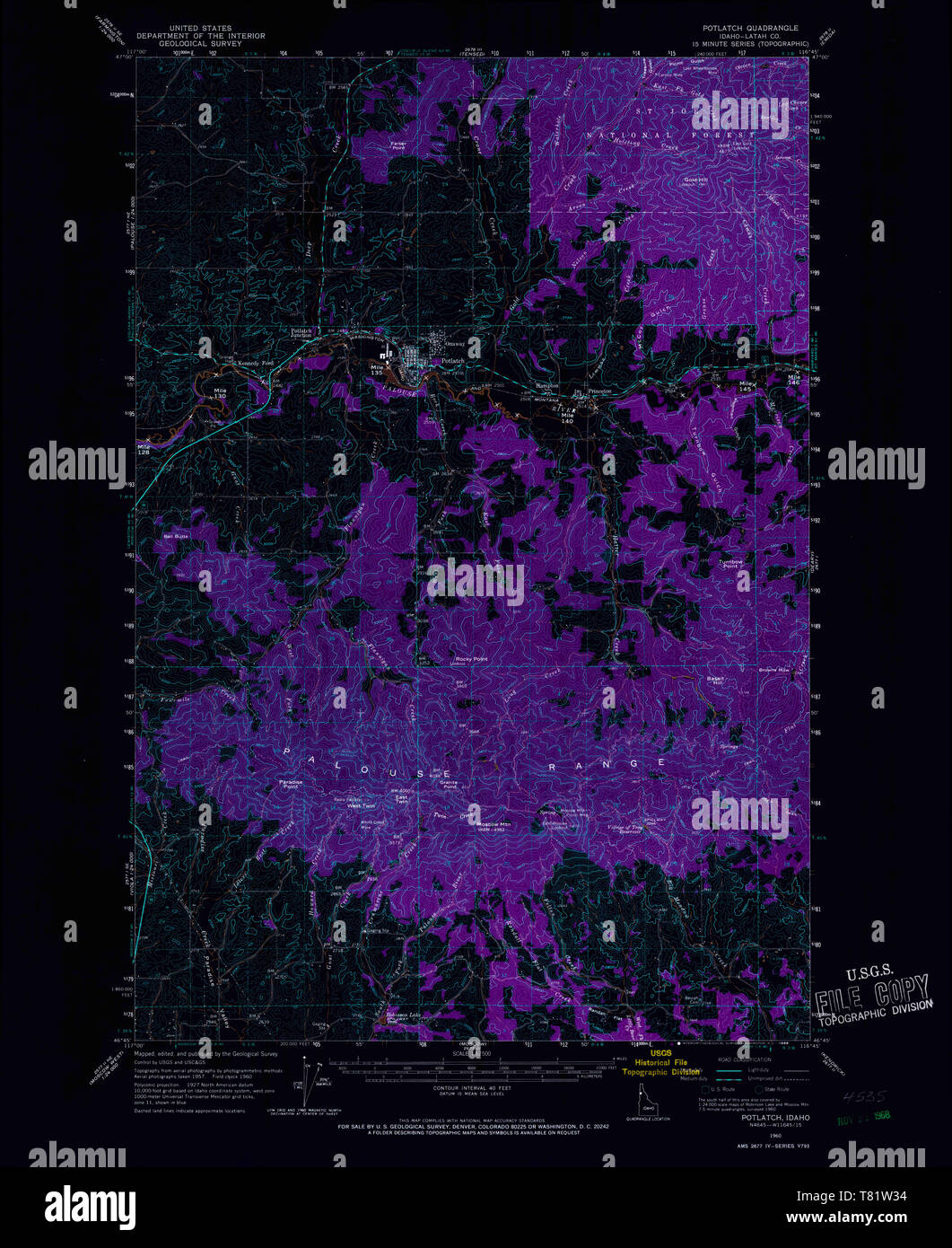 Potlatch idaho map hires stock photography and images Alamy