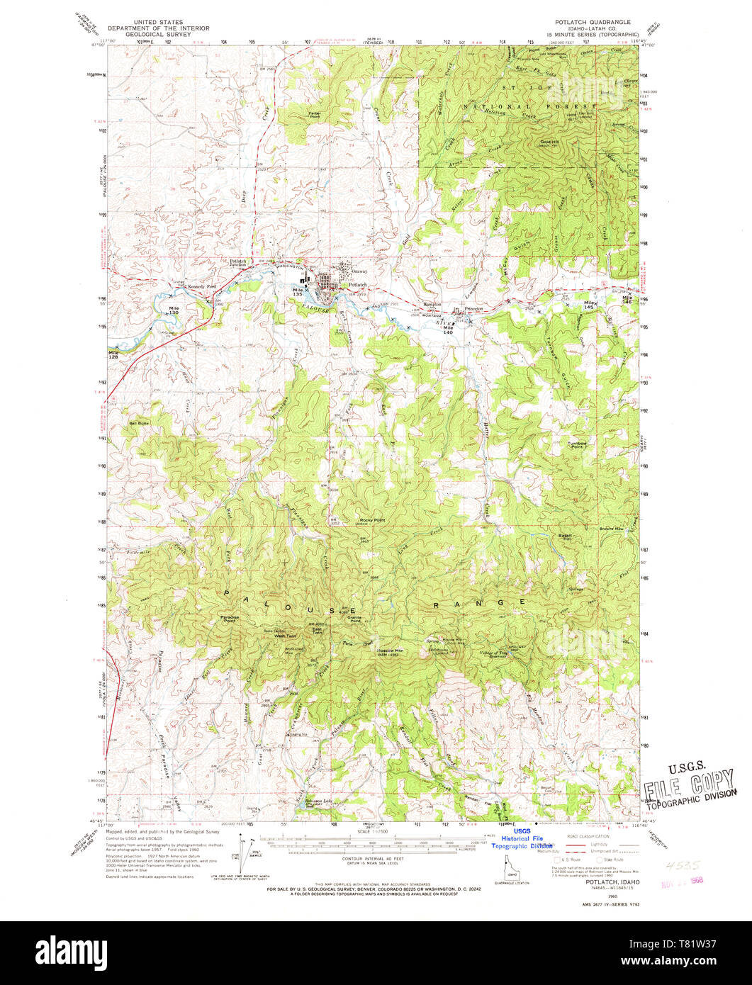 Map of potlatch hires stock photography and images Alamy