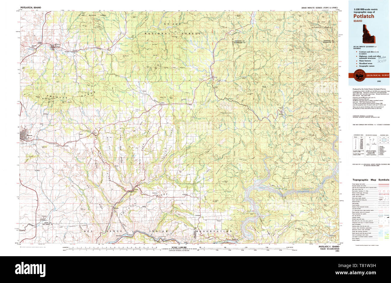 Map of potlatch hires stock photography and images Alamy