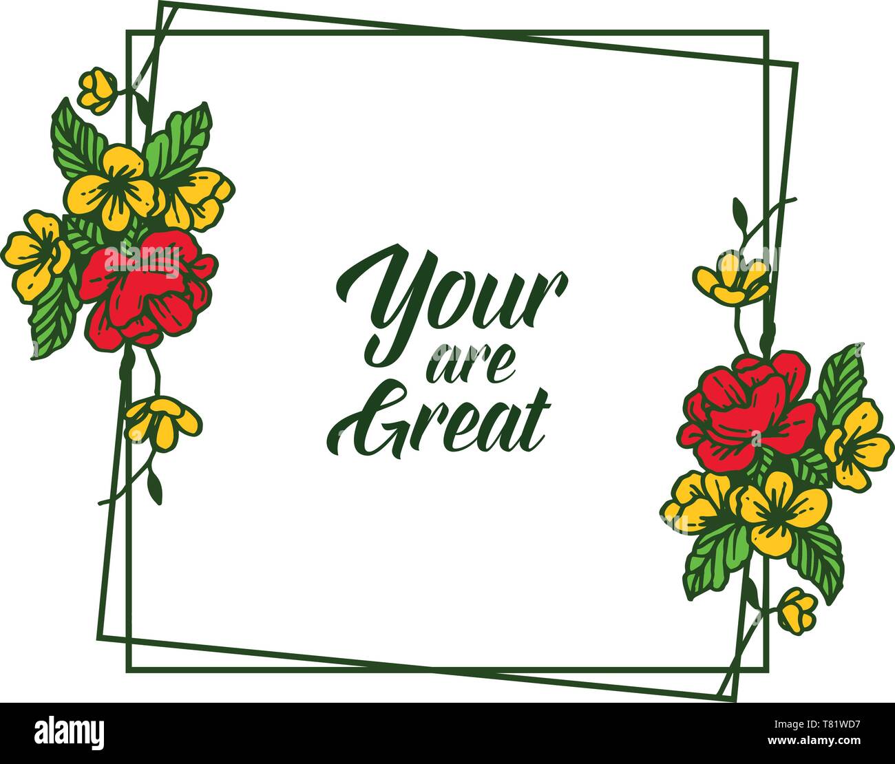 Vector illustration invitation card your are great with shape colorful ...