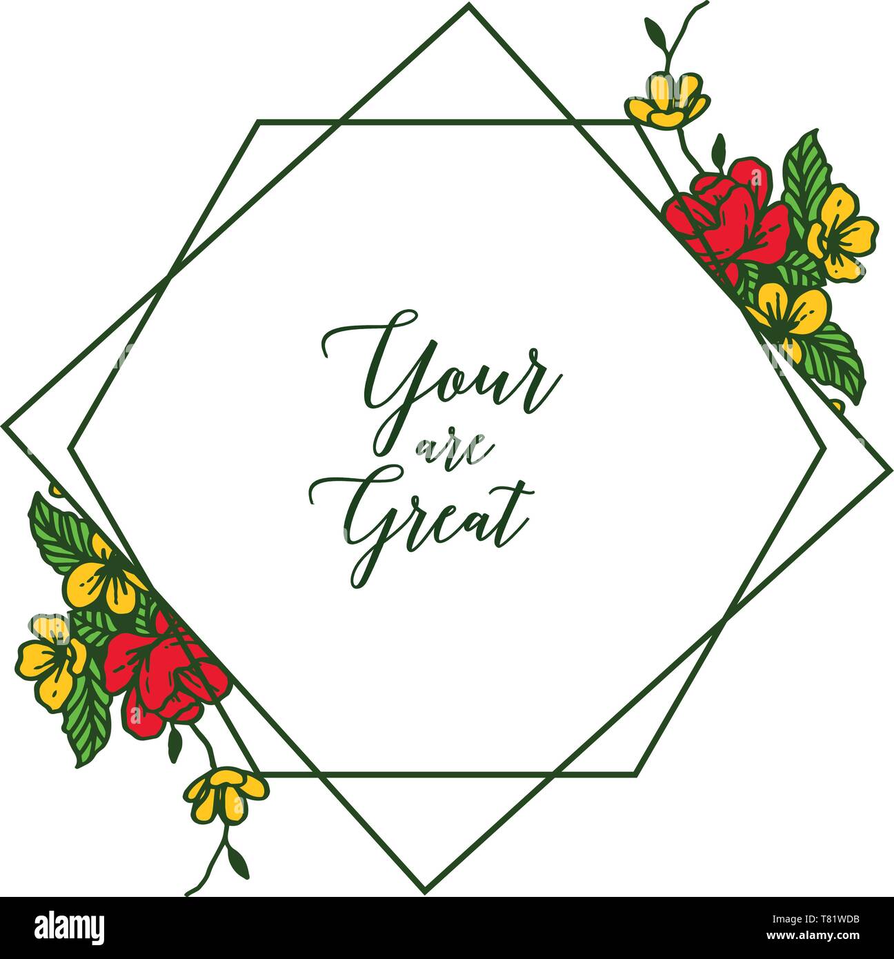 Vector illustration invitation card your are great with shape colorful ...