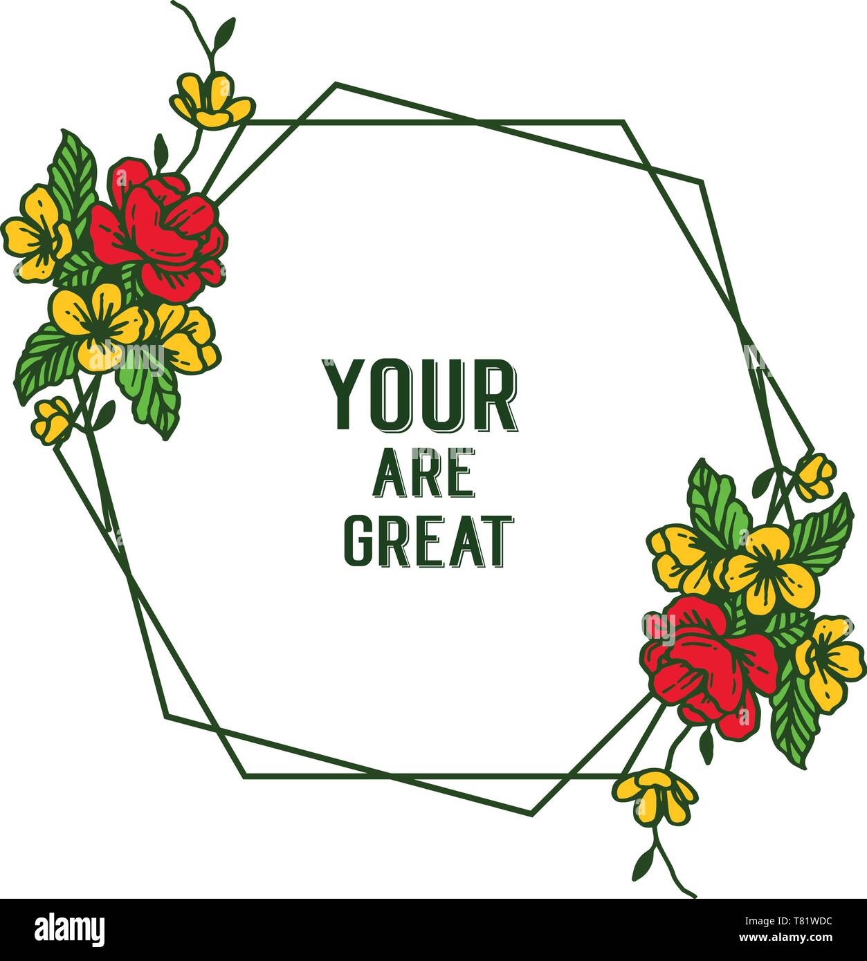 Vector illustration invitation card your are great with shape colorful ...