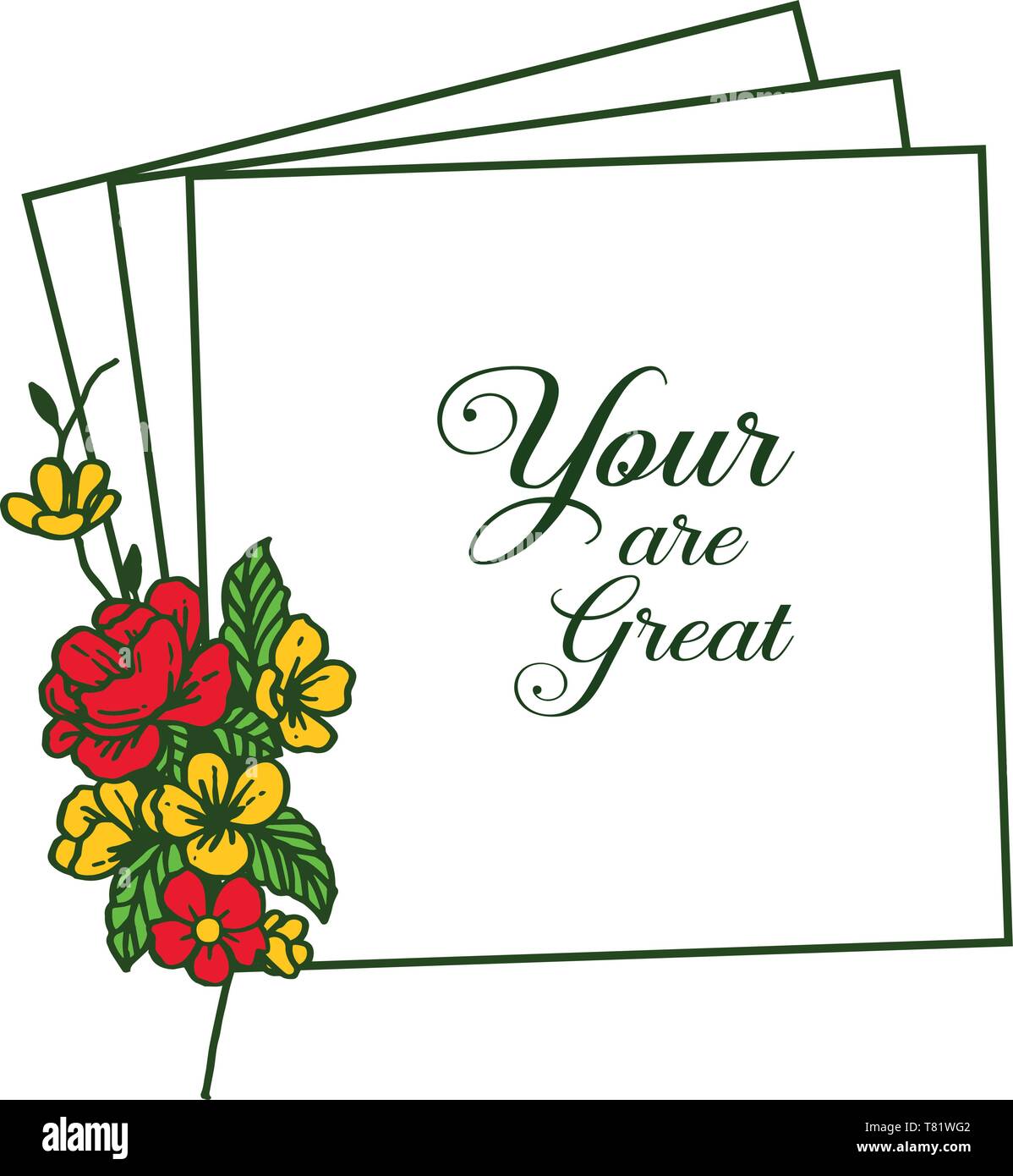 Vector illustration invitation card your are great with shape colorful ...