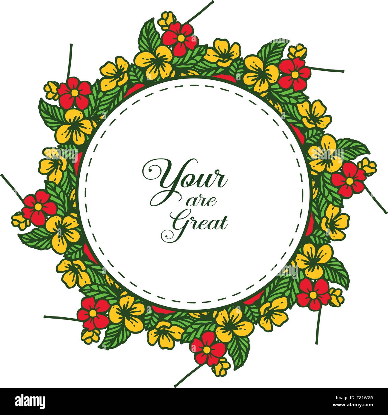 Vector illustration banner your are great with various crowd colorful ...