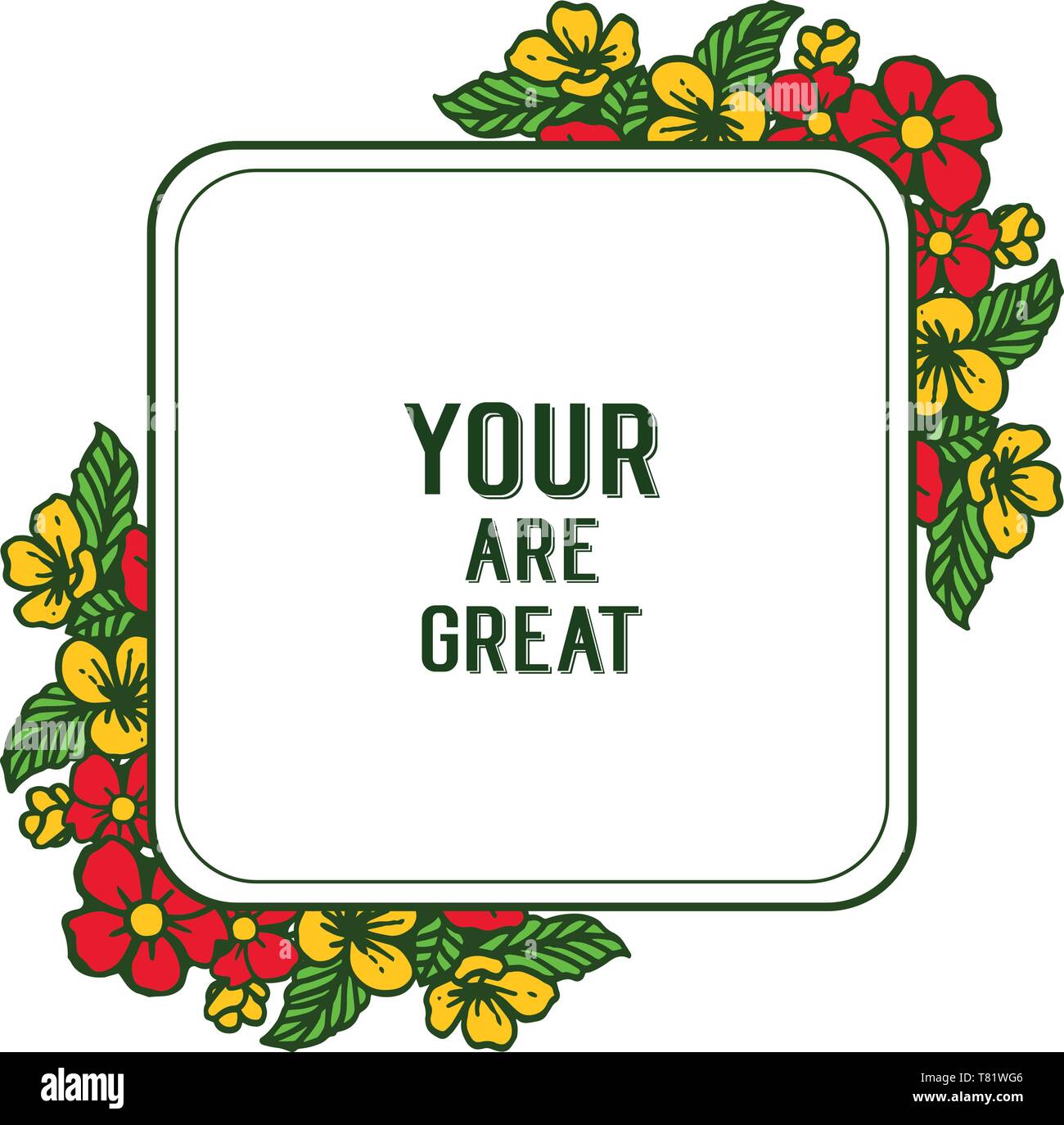 Vector illustration banner your are great with various crowd colorful ...