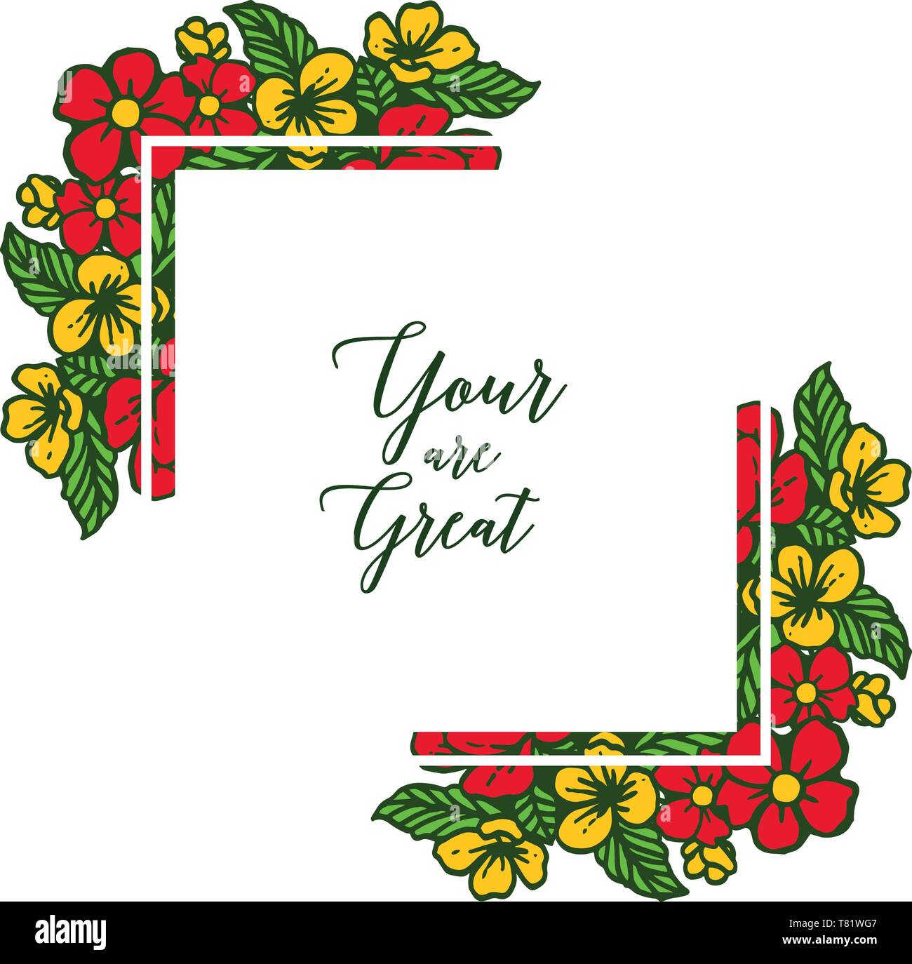 Vector illustration banner your are great with various crowd colorful ...