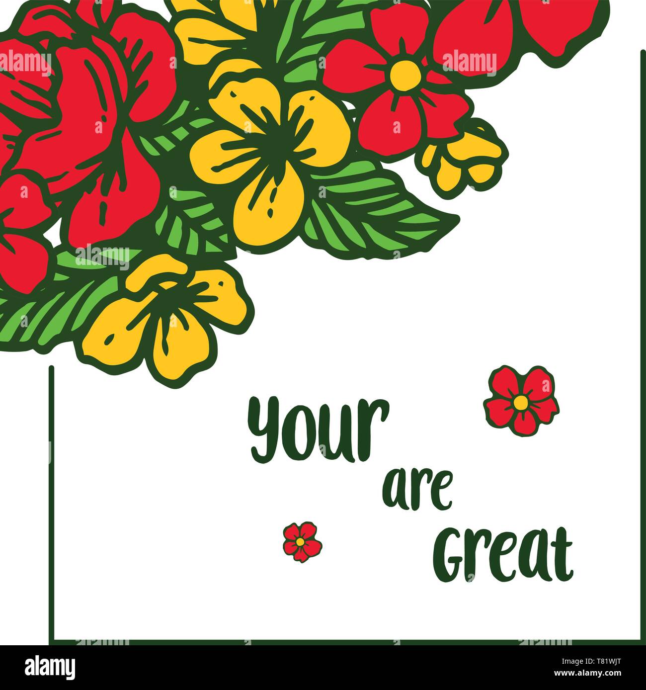 Vector illustration design card your are great with texture colorful ...