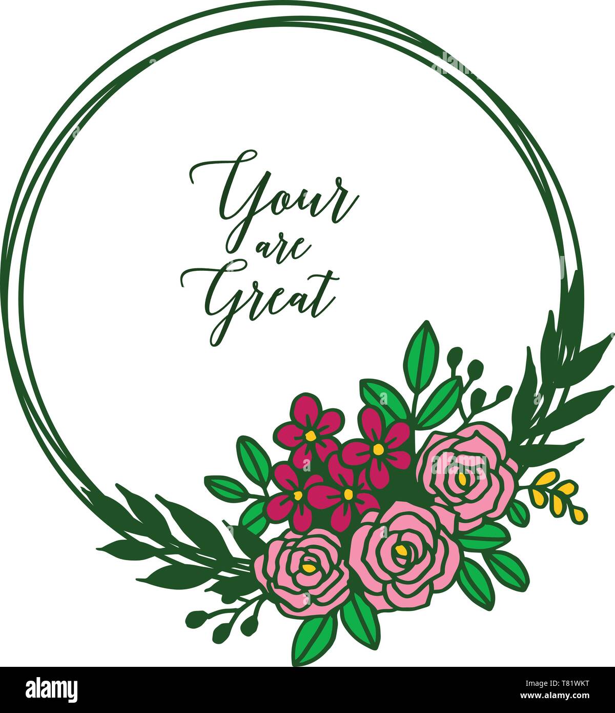 Vector illustration decor card your are great with various ornate of ...