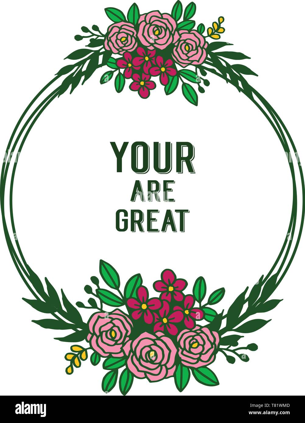 Vector illustration decor card your are great with various ornate of ...
