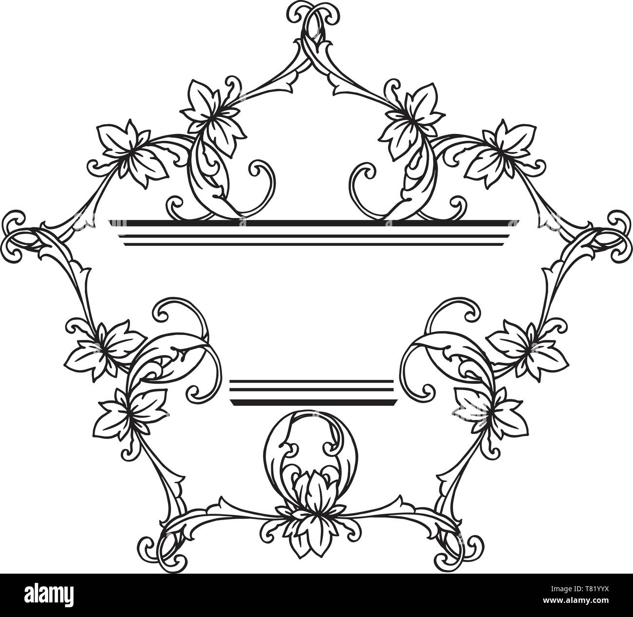 Flowe Frame Style Vector illustration various pattern with flower frame style hand drawn ...