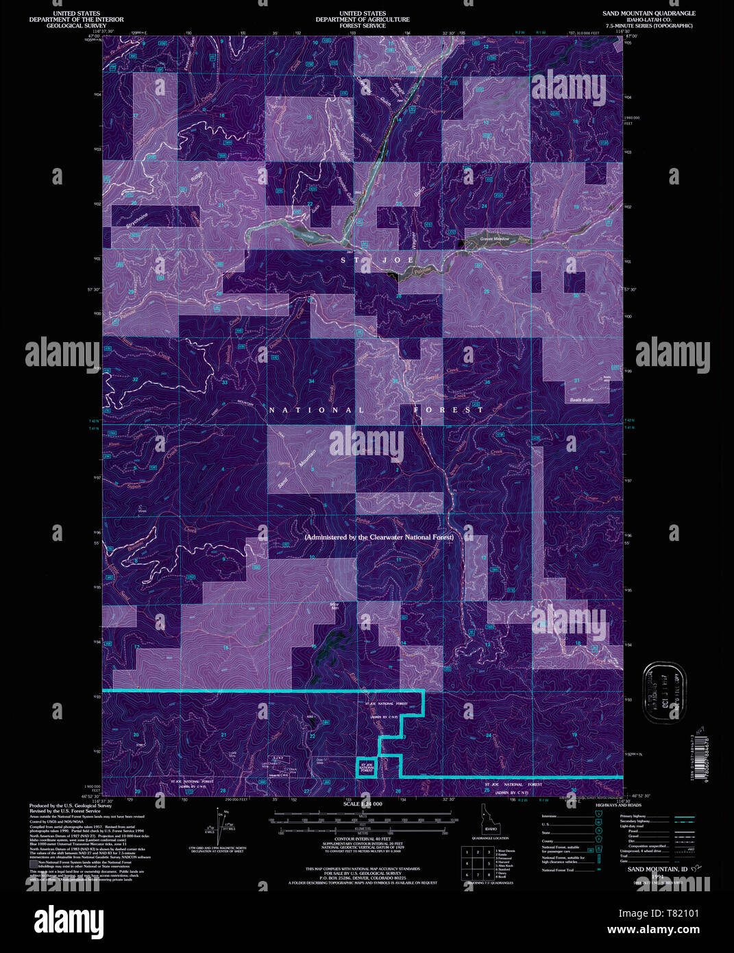 USGS TOPO Map Idaho ID Sand Mountain - Usgs Topo Map Idaho Id Sand Mountain 238023 1994 24000 Inverted Restoration T82101 