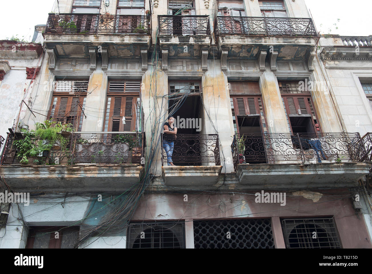 Havana the capital of Cuba, a city with a bit of dilapidation as US embargo bites, buildings and city scapes of crumbling buildings Stock Photo