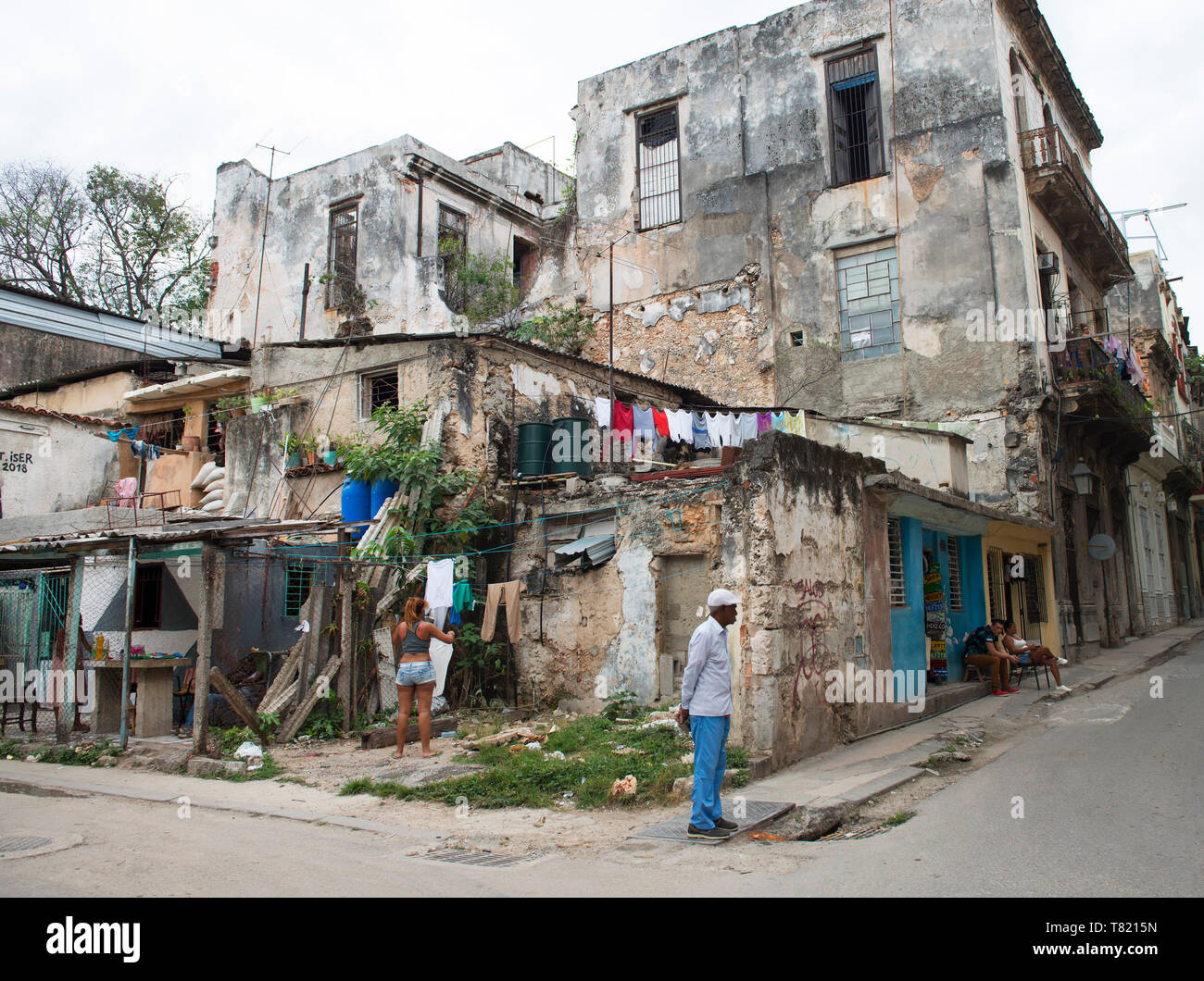 Havana the capital of Cuba, a city with a bit of dilapidation as US embargo bites, buildings and city scapes of crumbling buildings Stock Photo