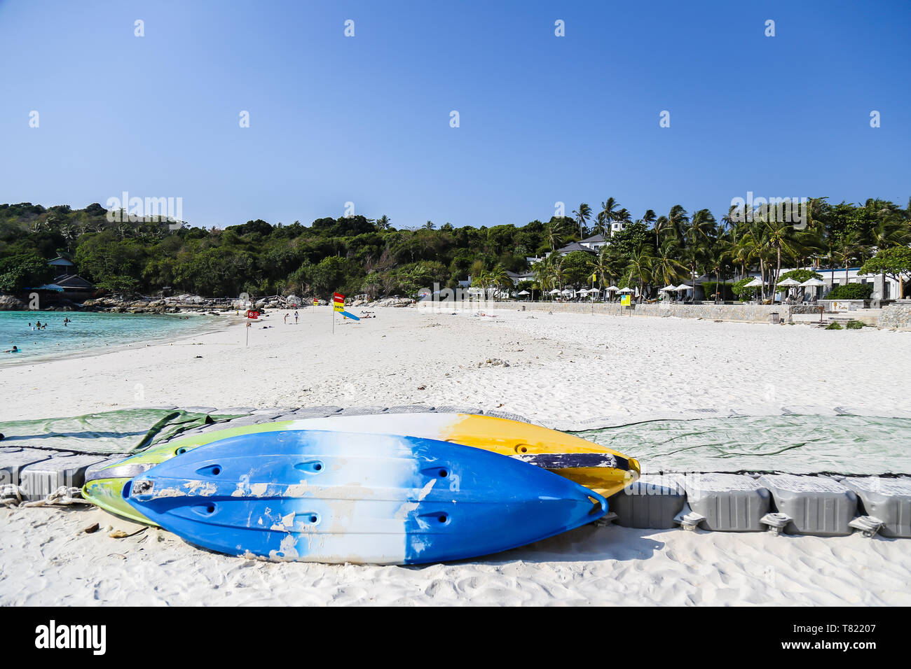 Summertime at Raya Island, Phuket, Thailand and so many tourists from