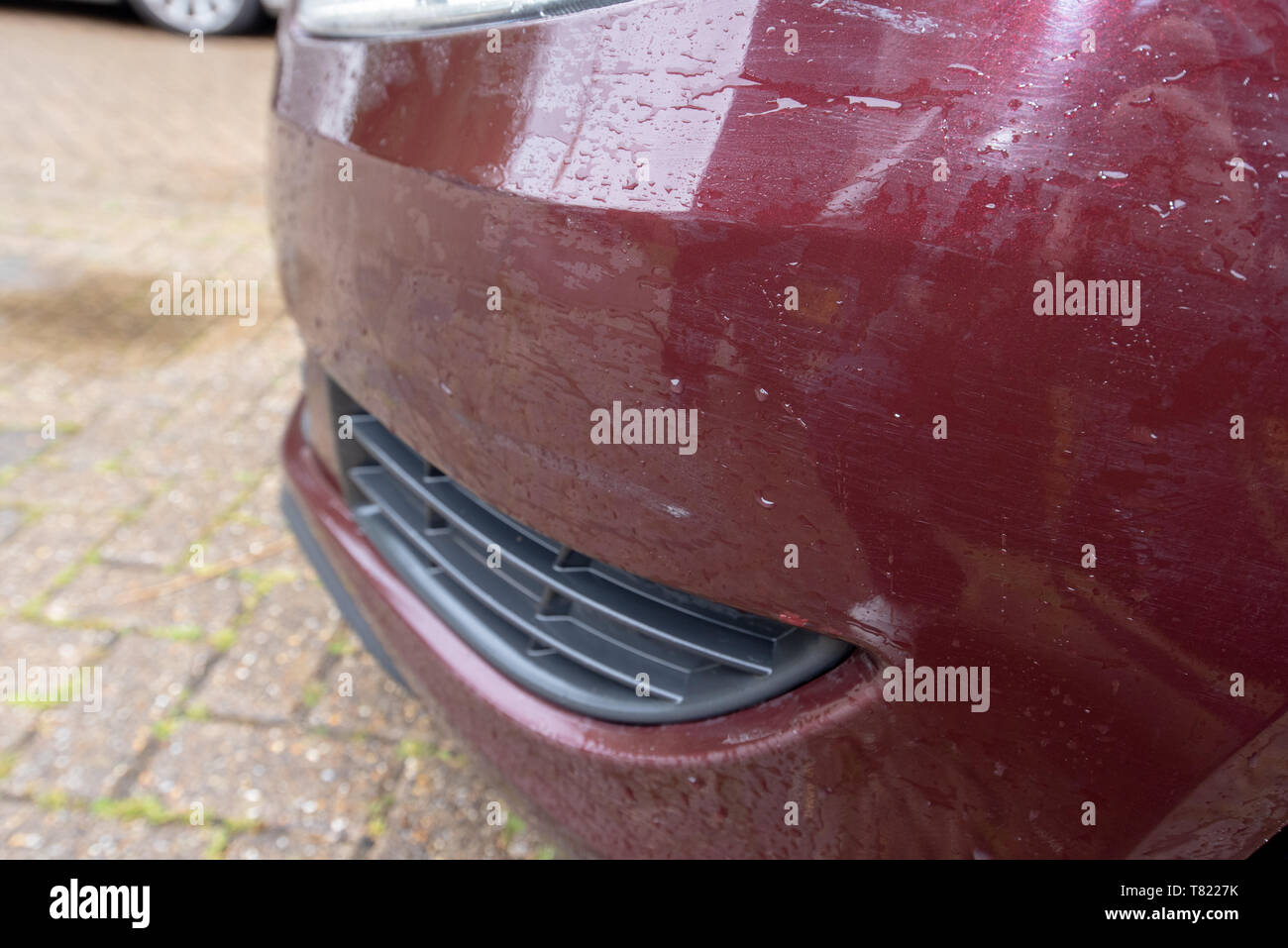 Car / Vehicle crash / accident. Bumper scuffs and paintwork damage. Car ...