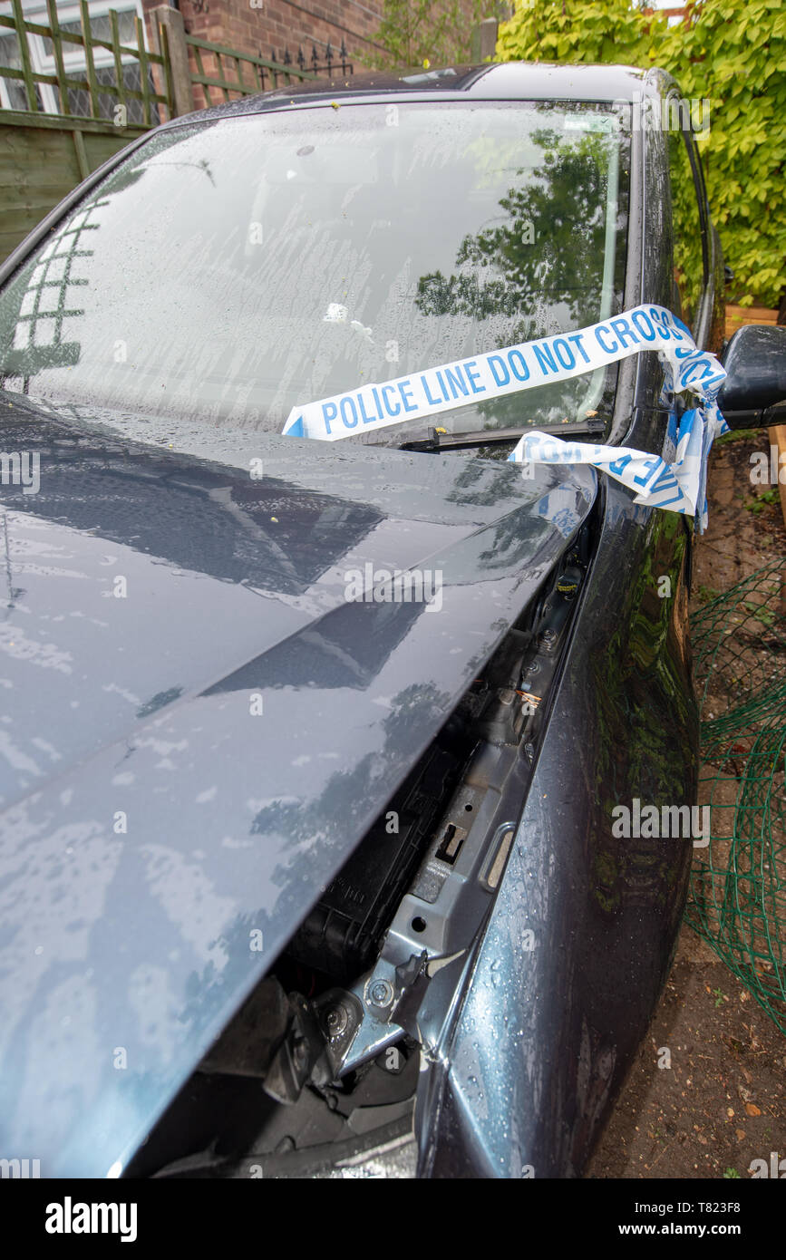 Volkswagen Golf. Car crash damage and details. Head on vehicle accident