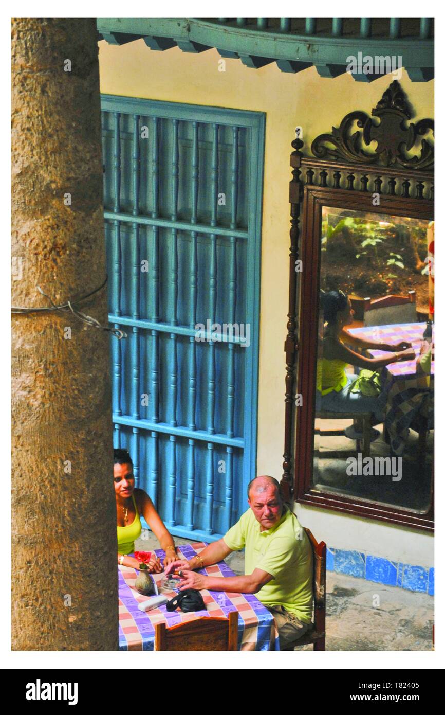 Palacio de la Artesiana, Havana, Cuba Is an 18th century mansion of the prominent Pedroso family. It had many functions until it evolved to a shop. Stock Photo