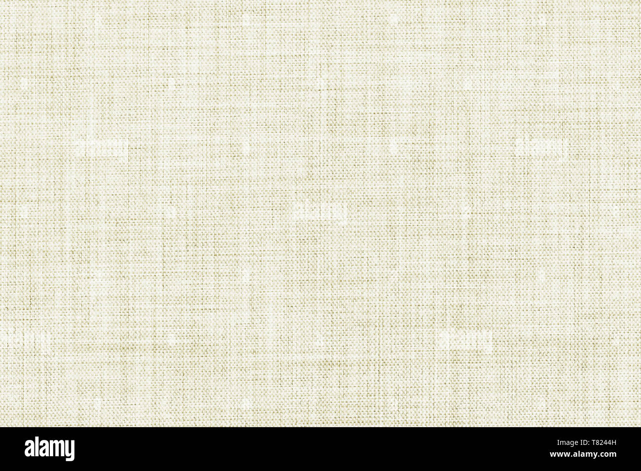 White colored seamless linen texture or fabric background Stock Photo
