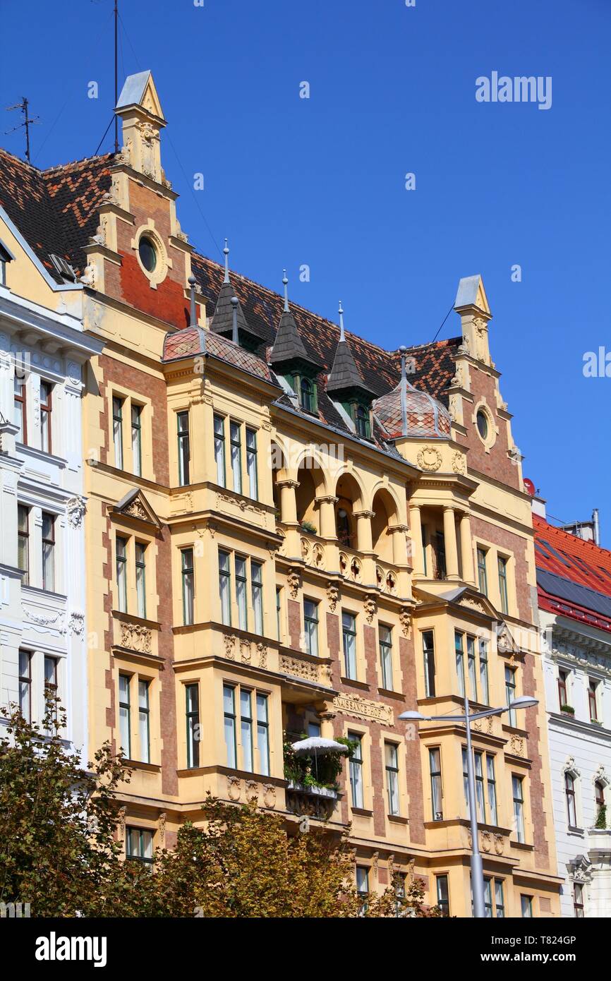Vienna, Austria old apartment building. The Old Town is a UNESCO