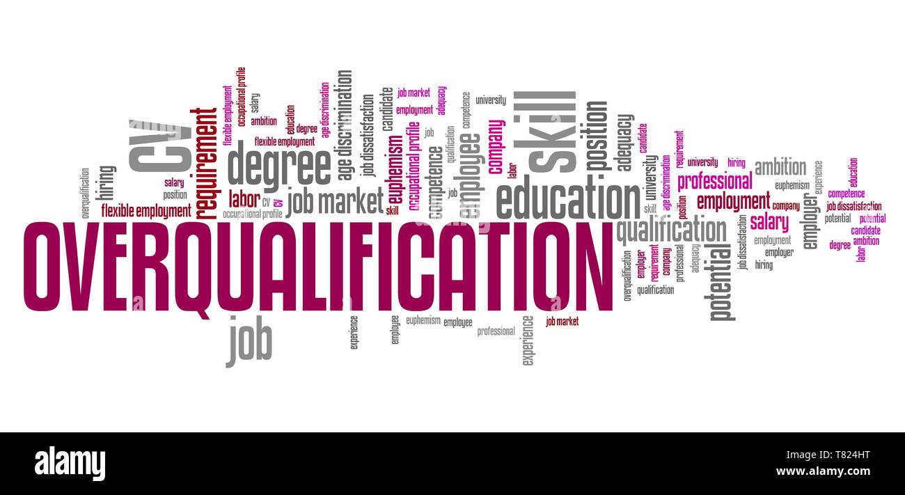 Overqualification Overqualification - employment issues and concepts word cloud ...