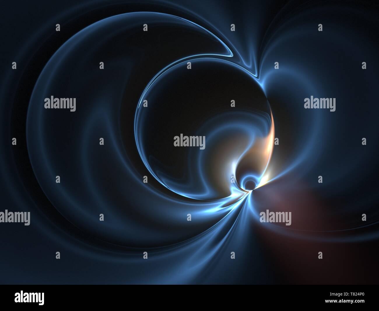 Graphics texture. Computer rendered background. 3D fractal. Blue wave ...