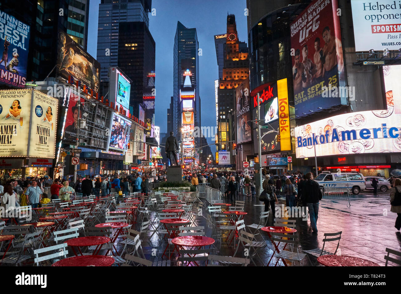 Times Square at  night Stock Photo