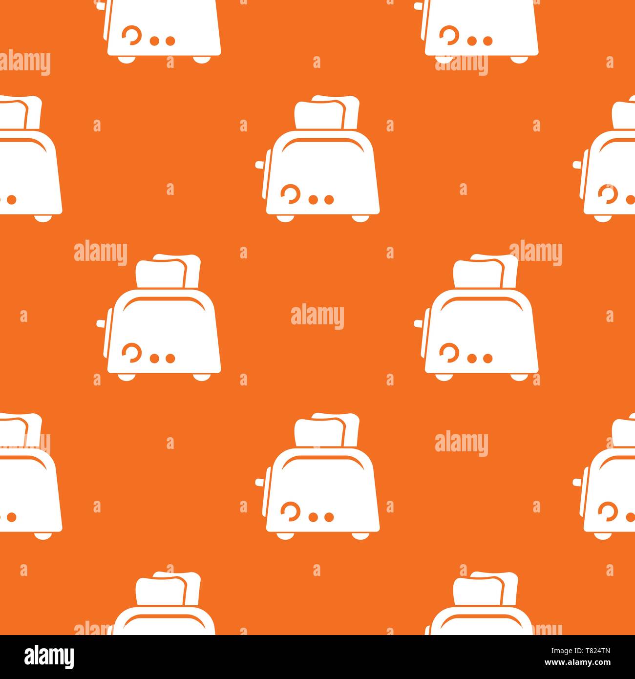 Toaster pattern vector orange Stock Vector