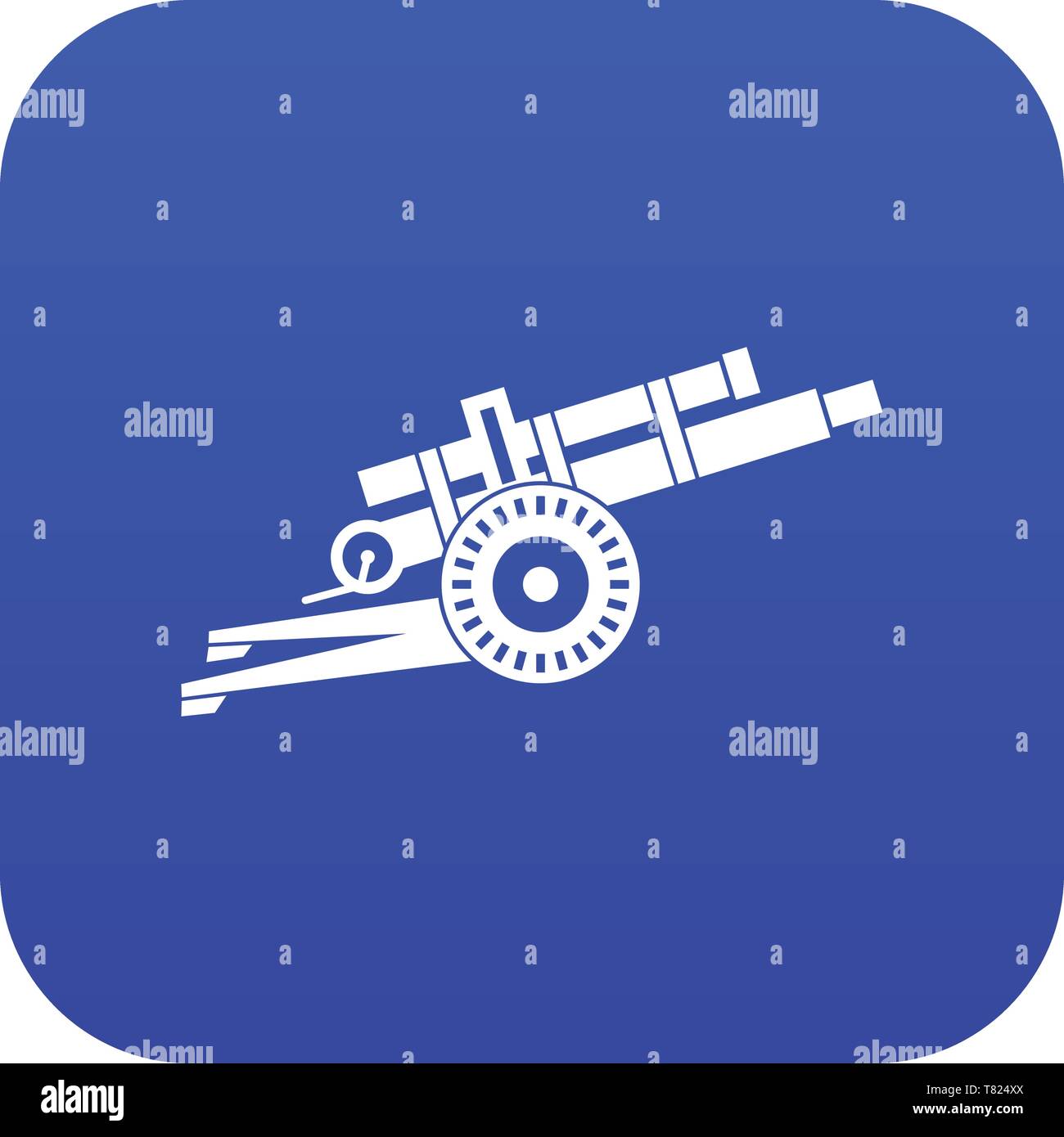 Artillery gun icon digital blue Stock Vector