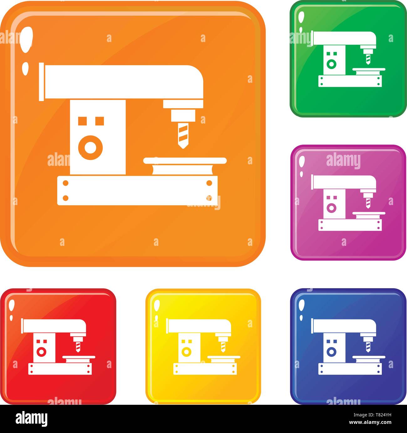 Drilling machine icons set vector color Stock Vector Image & Art - Alamy