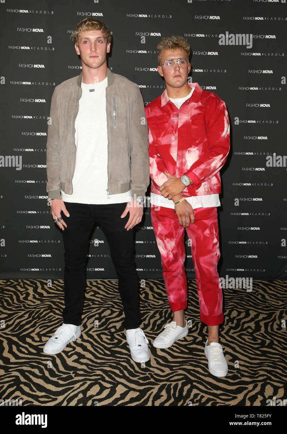May 8, 2019 - Hollywood, California, . - 08 May 2019 - Hollywood,  California - Logan Paul and Jake Paul. Fashion Nova x Cardi B Collection  Launch Event held at the Hollywood