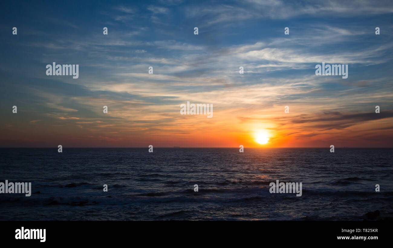 Beautiful sunset and twilight on the sea coast Stock Photo - Alamy