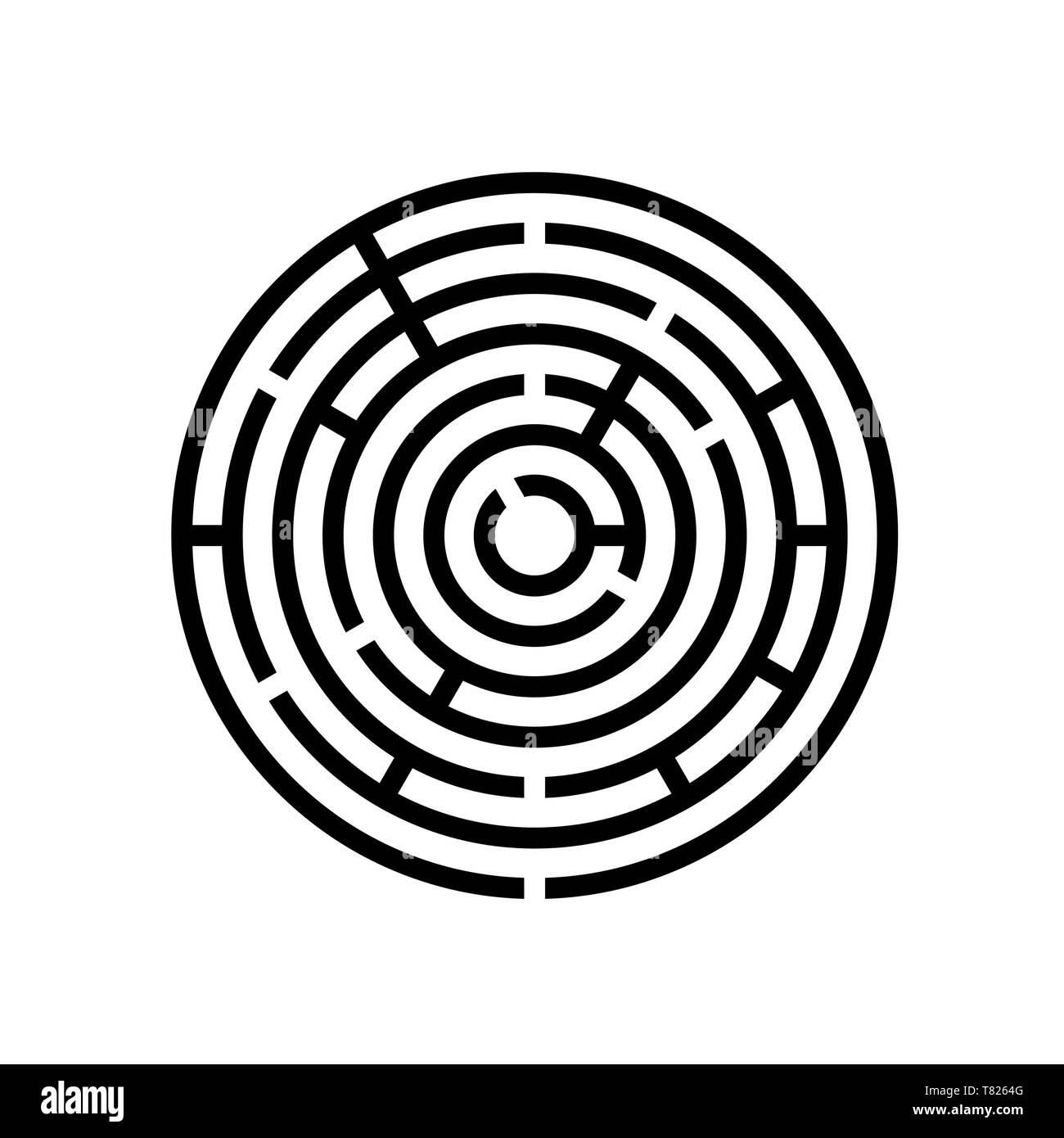 Round labyrinth maze game vector illustration EPS10 isolated on white ...