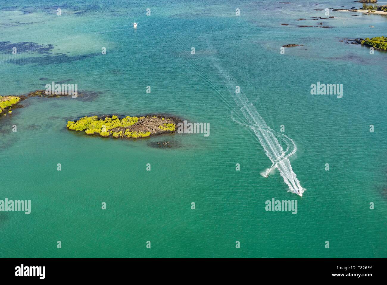 Mauritius, Flacq district, Poste de Flacq, the bay (aerial view Stock