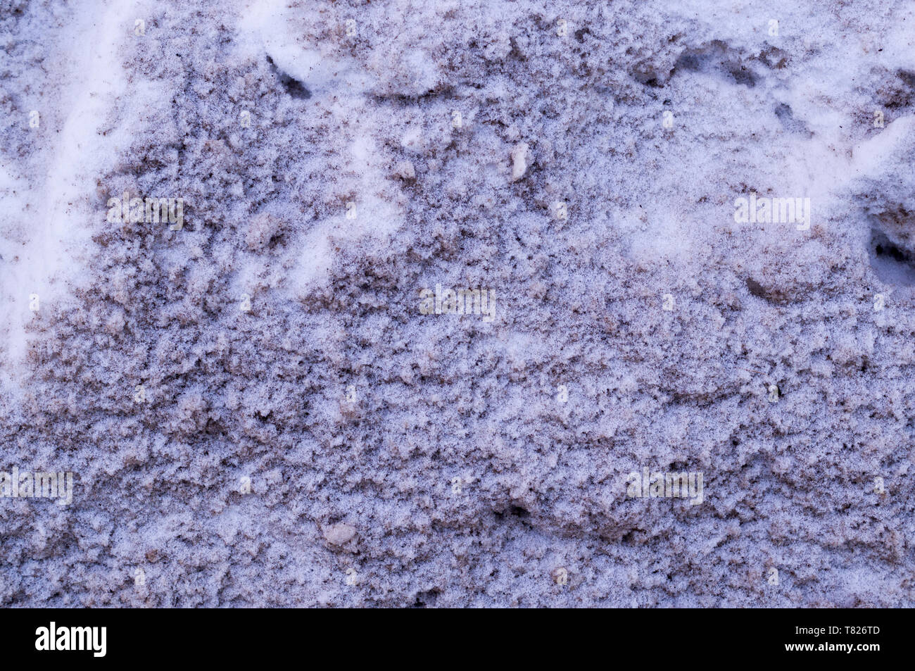 polluted city snow texture. urban, background. Stock Photo